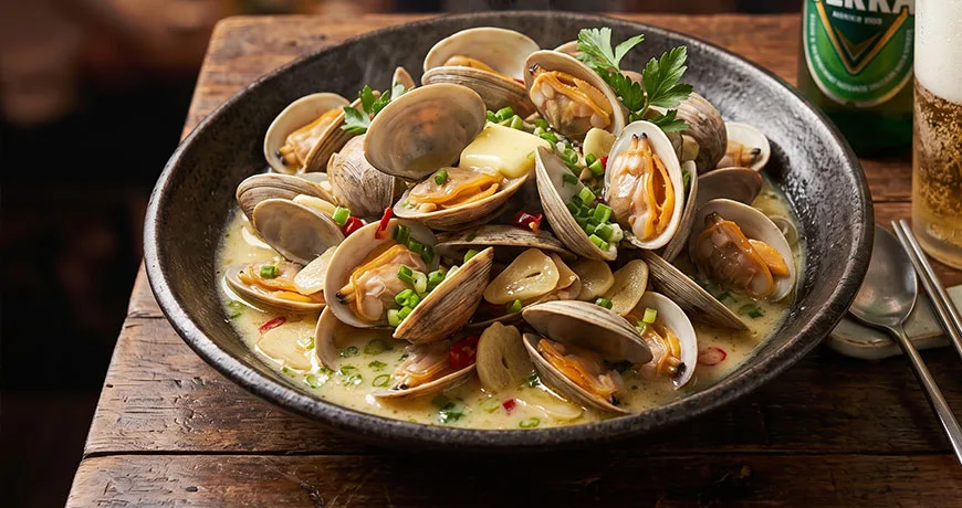 Steamed Manila Clams with Rice Wine | 바지락술찜