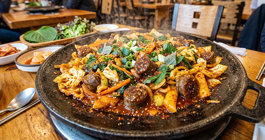 Stir-fried Blood Sausage on Hot Iron Plate | 철판순대볶음