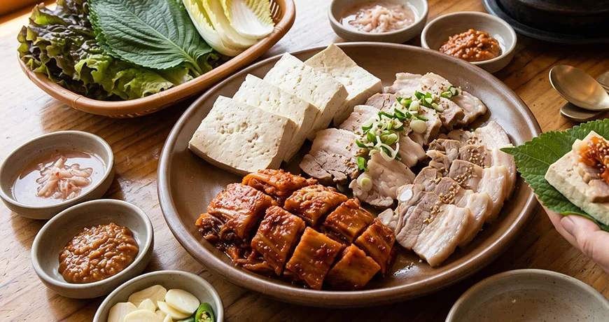 Bean Curd, Pork, and Aged KimchiCombo | 두부삼합
