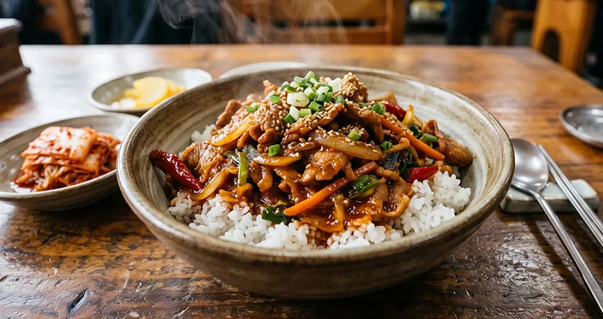 Spicy Stir-fried Pork with Rice | 제육덮밥
