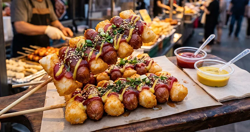 Sausage and Rice Cake Skewers | 소시지떡꼬치