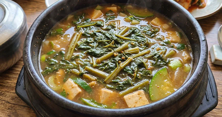 Mugwort Soybean Paste Soup | 쑥된장국