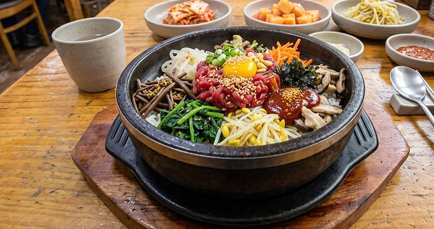 Beef Tartare Hot Stone Pot Bibimbap | 육회돌솥비빔밥