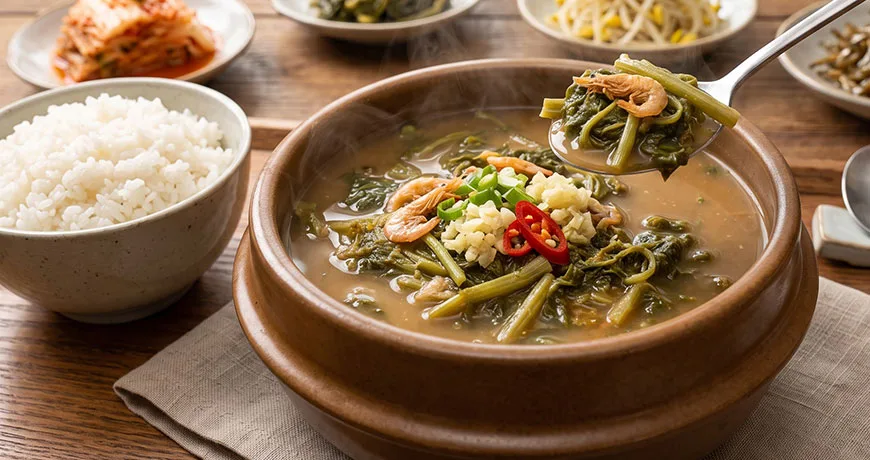 Curled Mallow Soup | 아욱국