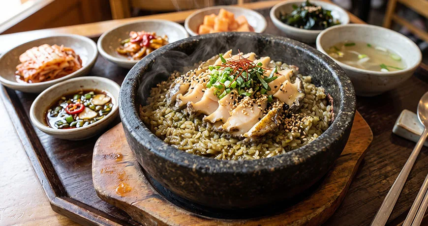 Abalone Hot Stone Pot Rice | 전복돌솥밥
