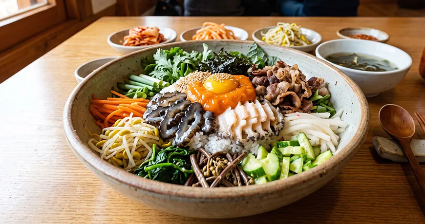 Three-delicacy Bibimbap | 삼선비빔밥